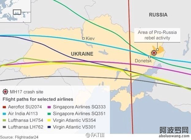 马航MH17被击中前，印航与新航的航线都曾经过该地.jpg